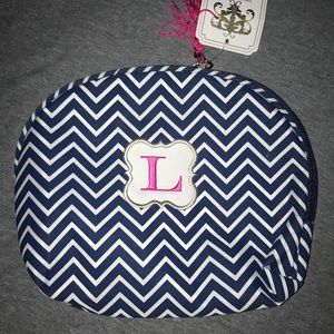 L monogrammed makeup purse